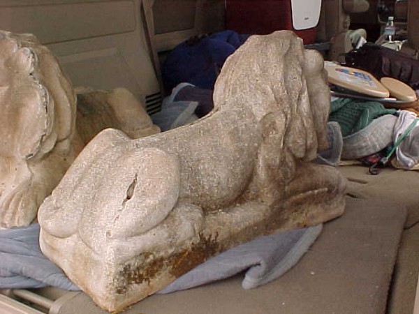 Pair Of Antique Garden Cement Lions « Obnoxious Antiques