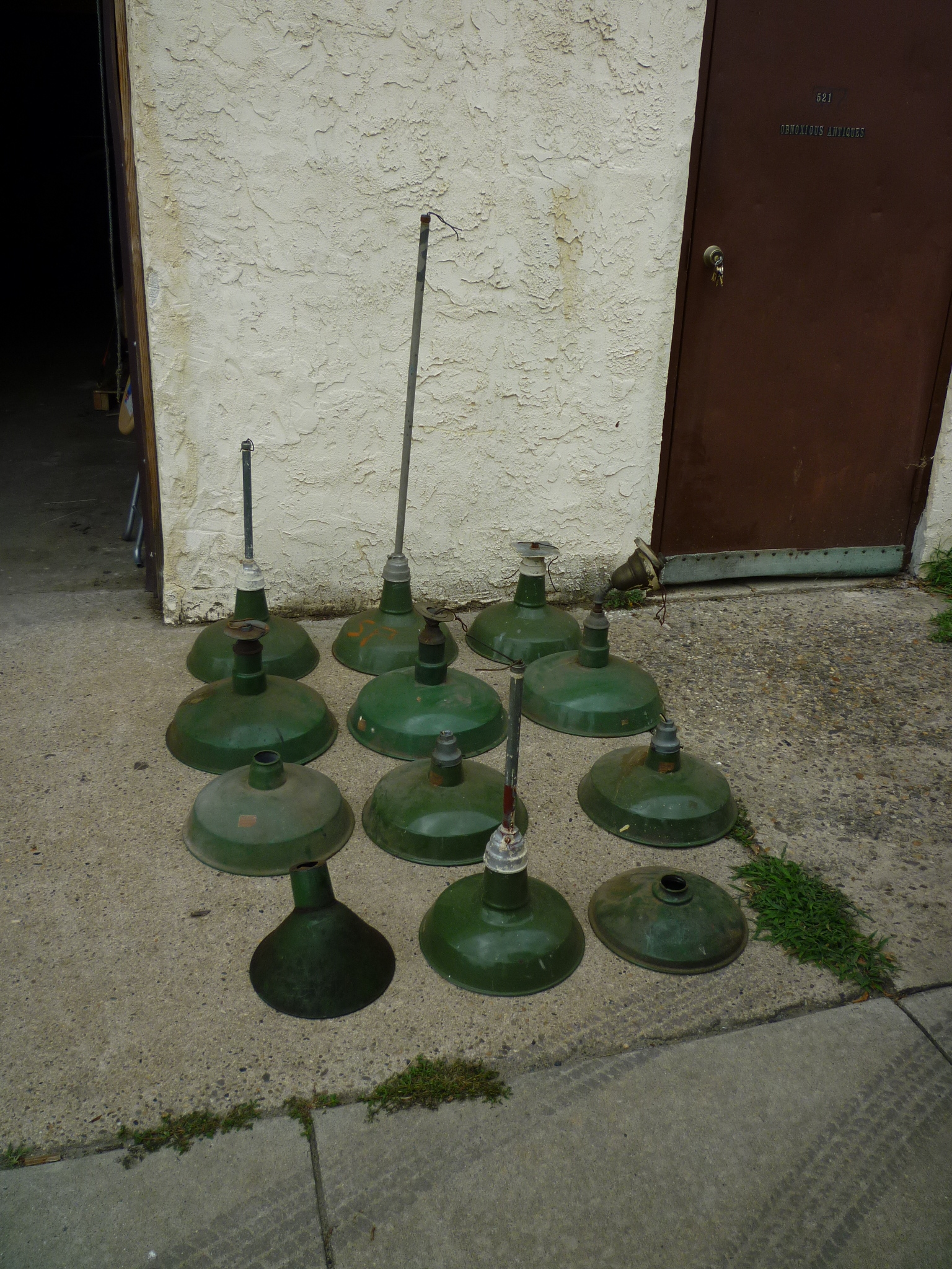 Group of Old Gas Station / Barn Porcelain Lights « Obnoxious Antiques