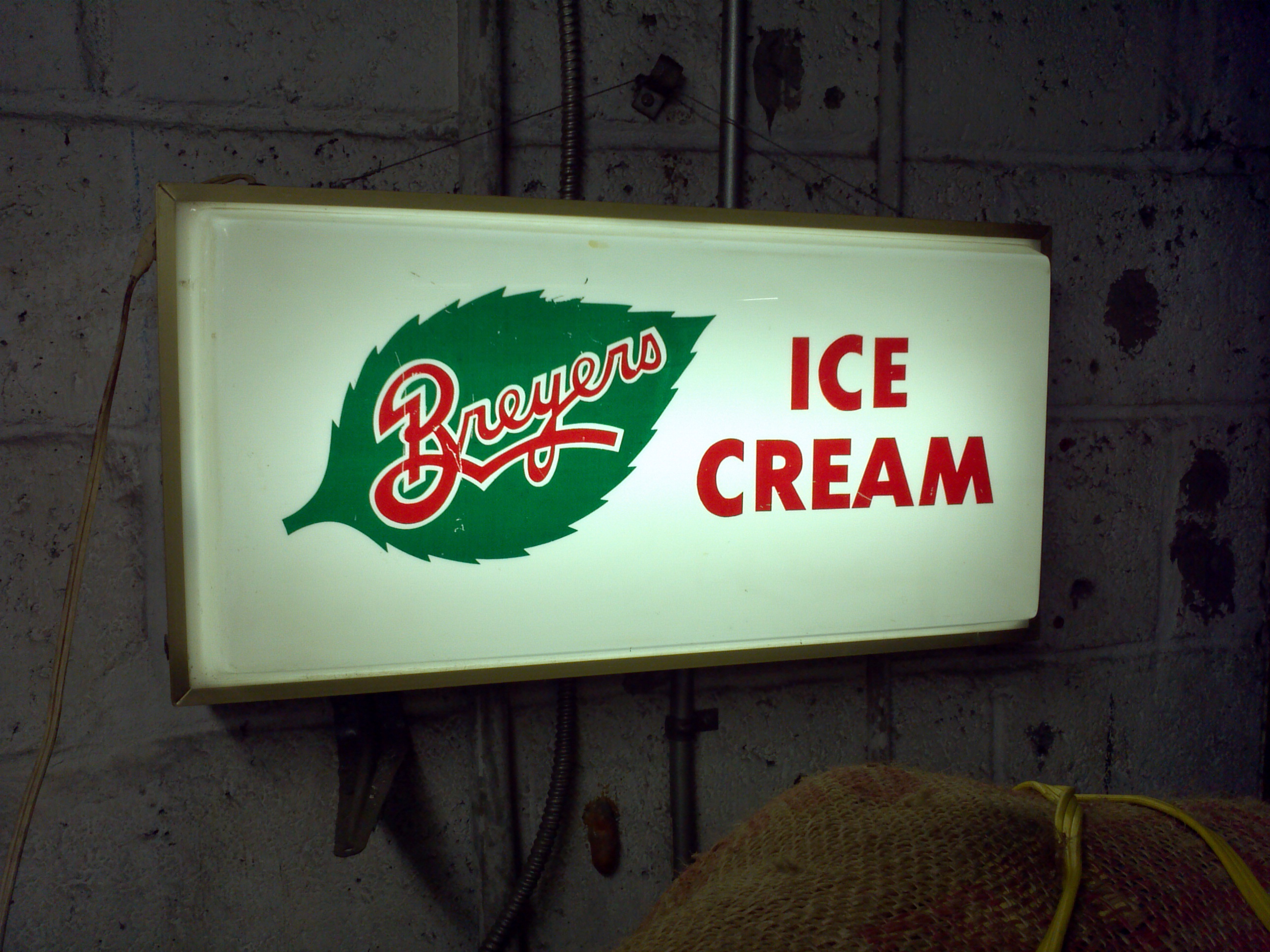 Vintage Breyers Ice Cream Advertising Sign Obnoxious Antiques