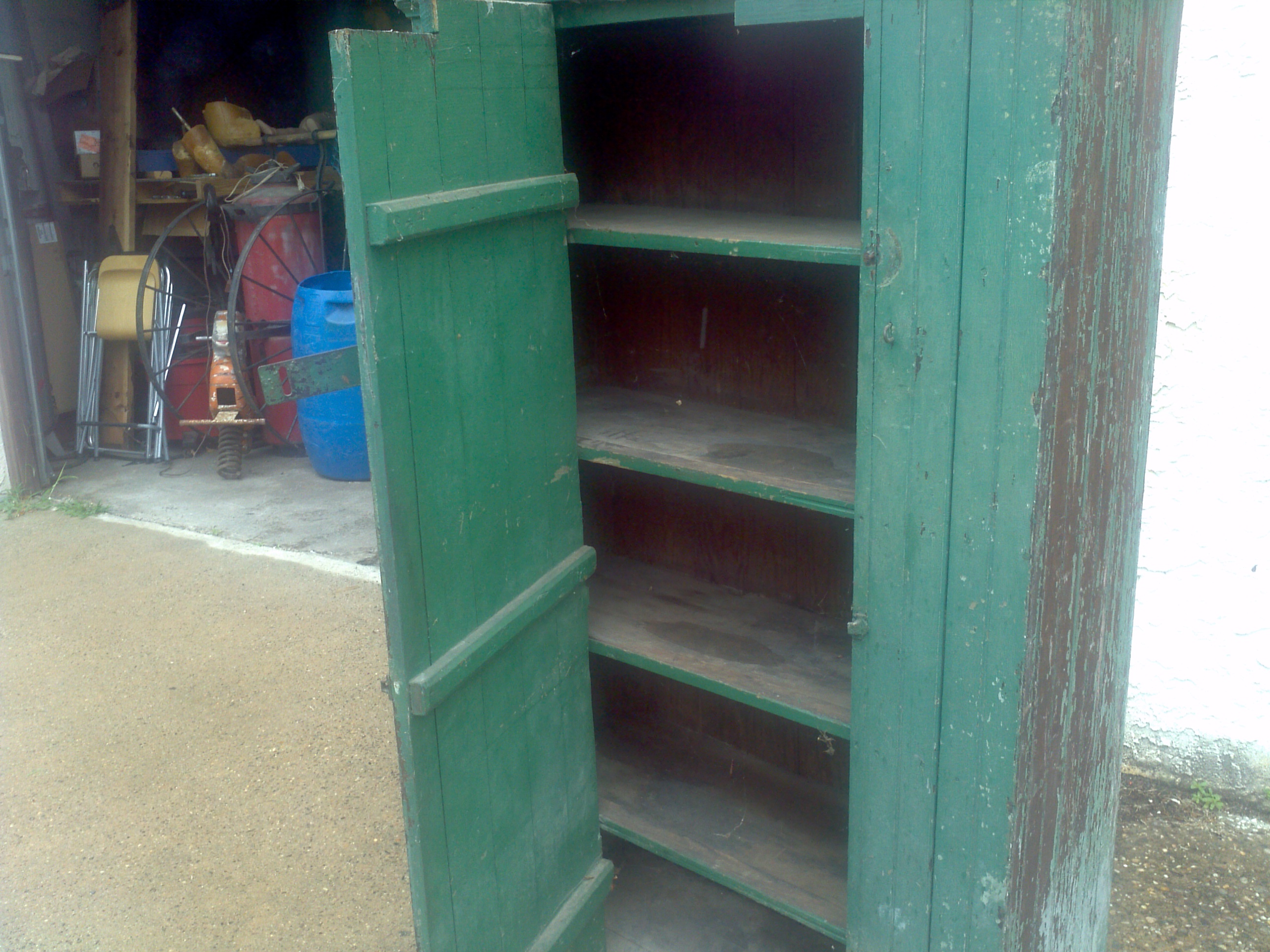 Primitive Wooden Storage Cabinet Obnoxious Antiques