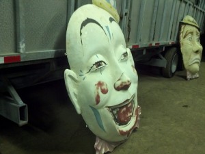 clown face amusement park  faded 2
