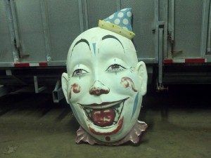 clown face amusement park  faded 3