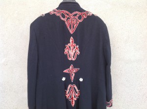 coat ward hall black red