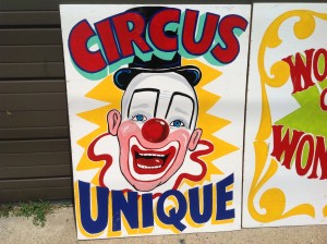 circus clown sign