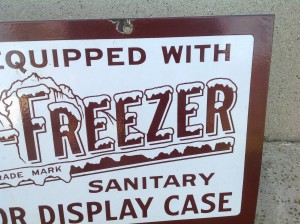 sign porcelian freezer 1