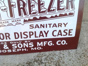 sign porcelian freezer 2