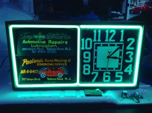 neon advertising clock