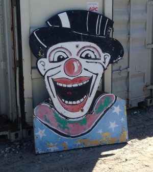 clown wooden sign