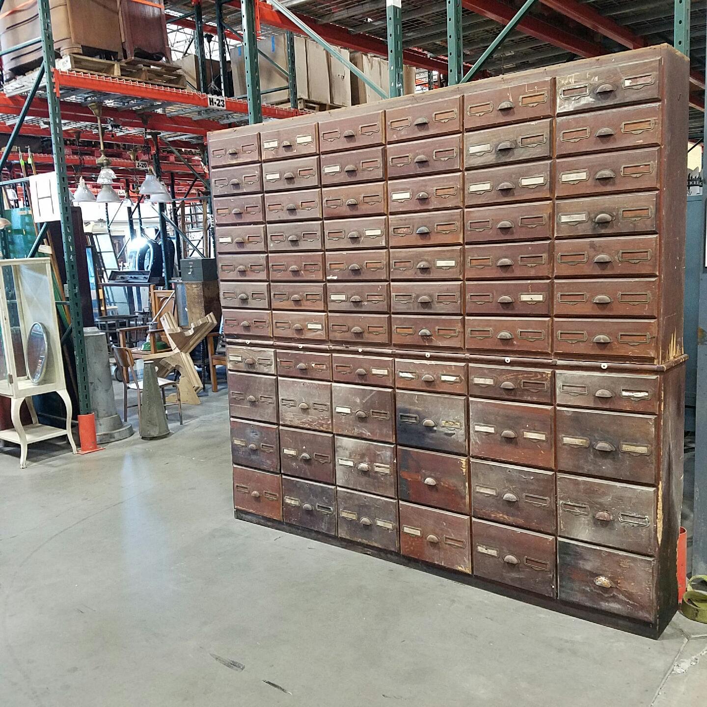 Vintage Multi-Drawer Cabinet, Country Store Hardware Storage