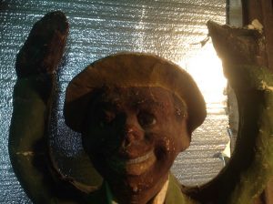 black paper mache statue 10