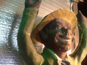 black paper mache statue 4