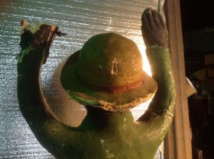 black paper mache statue 8