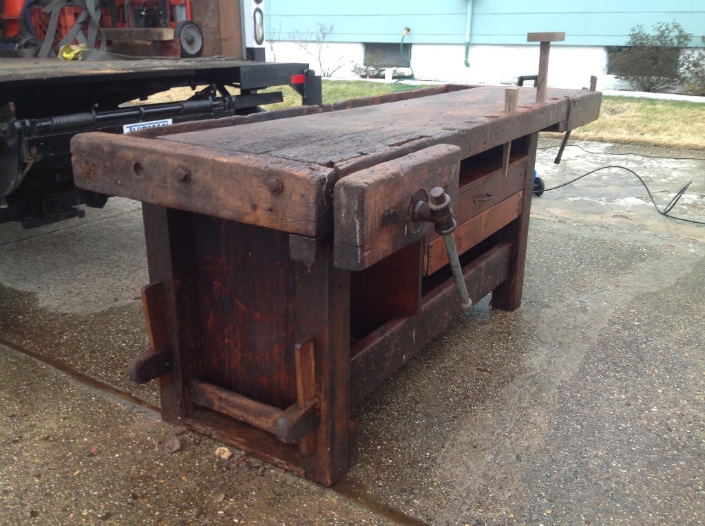 Antique Industrial Carpenter’s Workbench With Drawers « Obnoxious Antiques