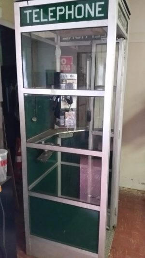 phone booth alumium green