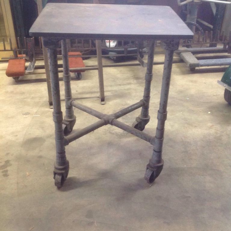 Antique Industrial Cast Iron Printing Letterpress Turtle Table