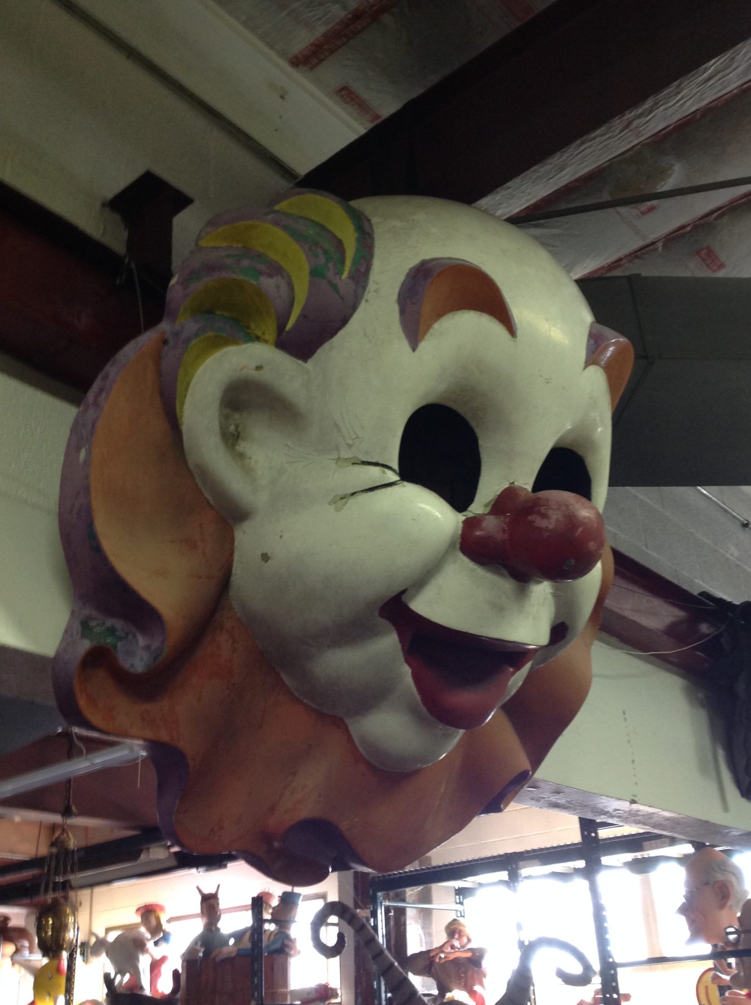 Antique Fiberglass Conneaut Lake Amusement Park Clown Face « Obnoxious